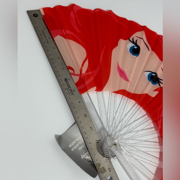 Little Mermaid Fan/Disney Ariel The Little Mermaid Retired Jumbo Hand Fan - Picture 9 of 14
